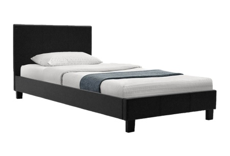 Единично легло 100x200 см Nevil 143 Черен мат