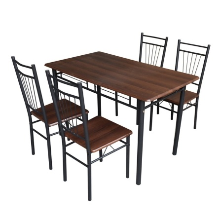 Комплект маса и столове 5 броя Розов Pako World Тъмнокафяв 110x68x75 см