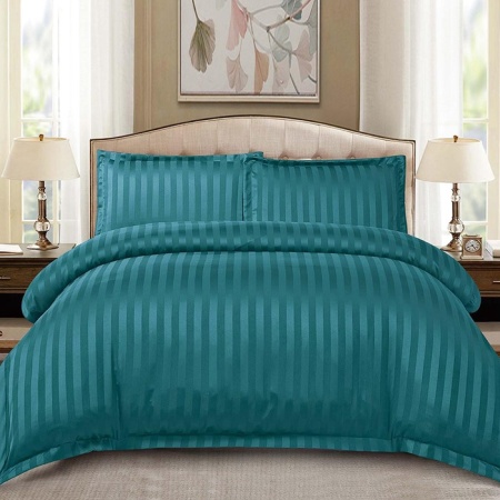 Ленено платно Damasc Stripe Turquoise 4 броя (Finet)