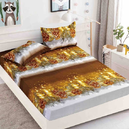 Лист с еластична лента и 2 калъфки за възглавници, Jolly V29, 180x200 см (Финет)