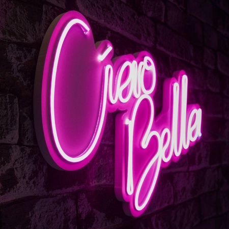 Светеща LED декорация за стена Ciao Bella Розова 32x45x2 см