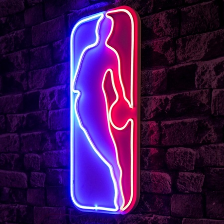 Светеща LED декорация за стена The Logo Jerry West Многоцветна 23x50x2 см