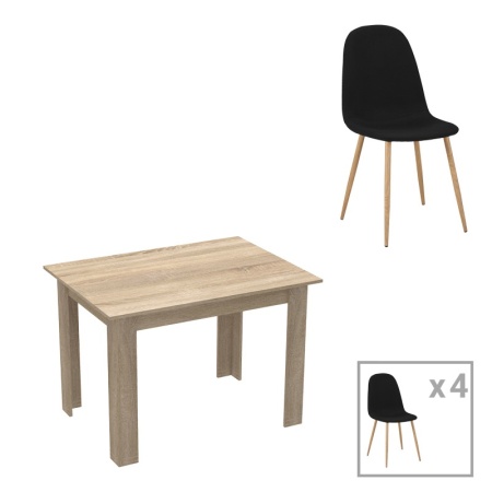 Трапезен комплект от 5 части, Manka-Bella, Pako World, MDF, сонома, 110x80x70 см