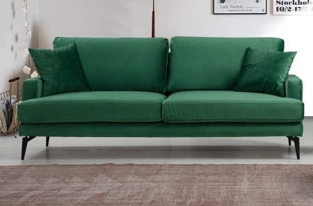 Диван за 3 места Папира Зелен 205x90x88 см