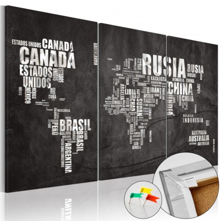 Картина от корк - El Mundo [Коркова карта] 90x60 см