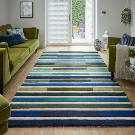 Килим Пиано Зелен/Многоцветен 160X230 см, Flair Rugs