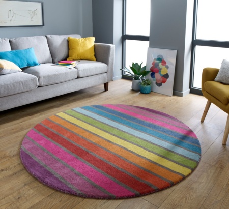 Килим Candy Многоцветен 160X160 см, кръгъл, Flair Rugs