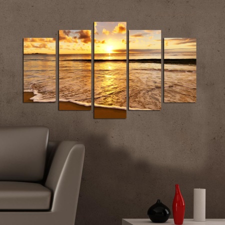 Комплект картини от платно (5 броя) 5PMDF-35 Многоцветен 110x60 cm