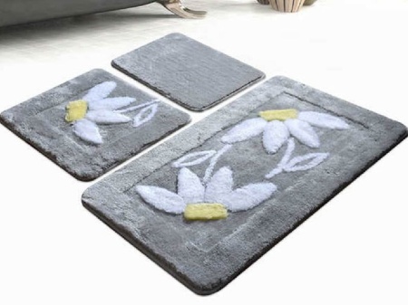 Комплект от 3 изтривалки за баня Daisy Grey (Acryl)