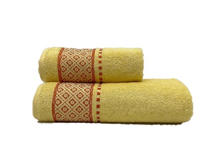 Комплект 2 кърпи Bonista жълти 50x100 и 70x140 см (100% памук)