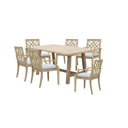 Комплект 7 бр. градинска маса и столове Malibu-Bolen Бежов 170x90x75.5 см