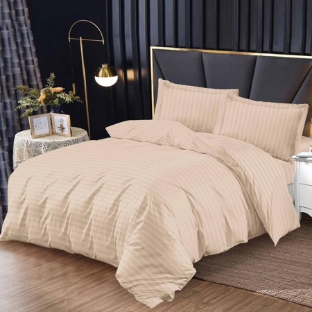 Ленена дамаска с ластик 180x200 Bright V7 Light Beige (Finet)