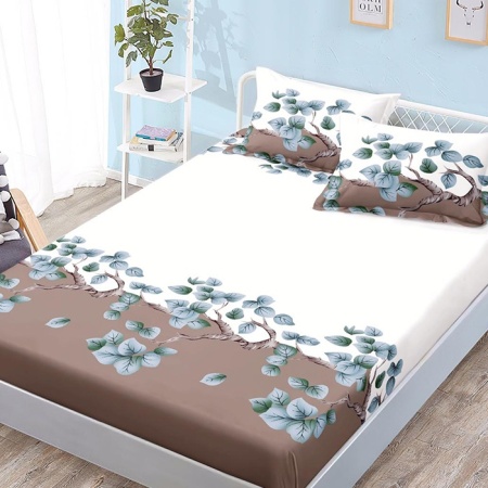 Лист за легло с еластична лента и 2 калъфки за възглавници Randie 180x200 см (Финет)