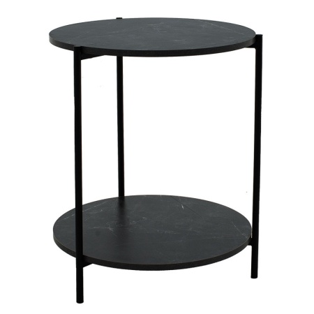 Масичка за кафе Rhythm MDF черен мраморен вид - черен D48x60см