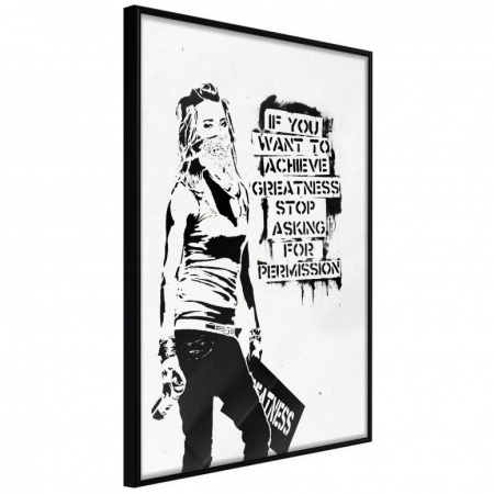 Постер - Ако искате да постигнете величие, с черна рамка, 20x30 см