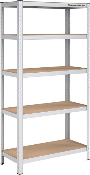 Рафт Songmics, 5 рафта, 40 x 90 x 180 см, Сребрист, GLR40SV