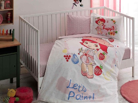 Спално бельо за бебешко креватче Strawberry Shortcake (100% Памук)