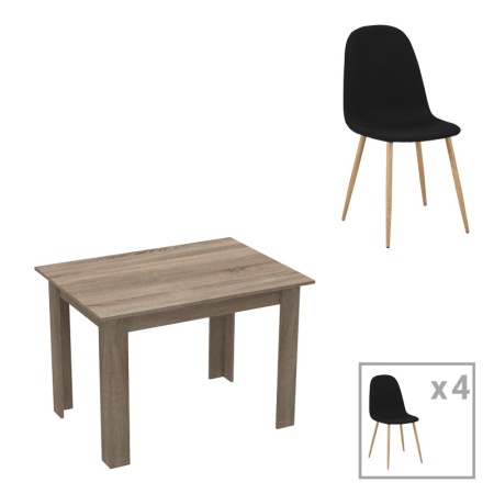 Трапезен комплект от 5 части, Manka-Bella, Pako World, MDF, трюфел, 110x80x70 см