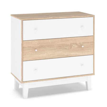Шкаф с чекмеджета Awell бял 90x44x88.5 см
