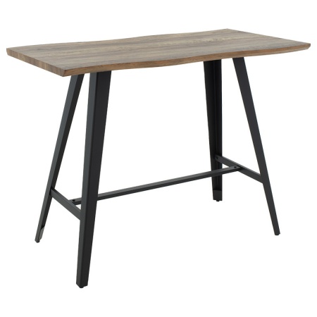 Бар маса Fortitude MDF, цвят орех - черни метални крака 140x70x103.5см