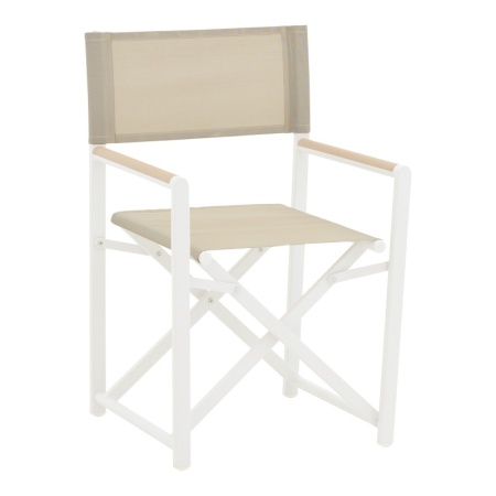 Градински режисьорски стол Mabu Бял 56x48x86 см