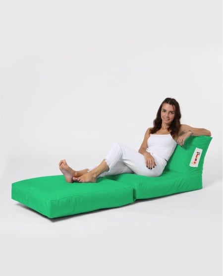 Градински фотьойл с пуф Siesta Green 180x55x40 cm