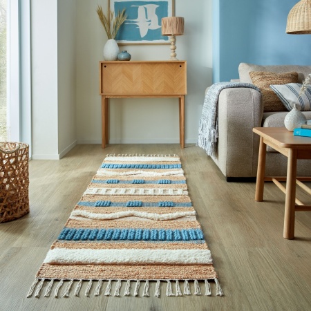 Килим за площ Medina Blue Jute Blue 60x230 cm, Flair Rugs
