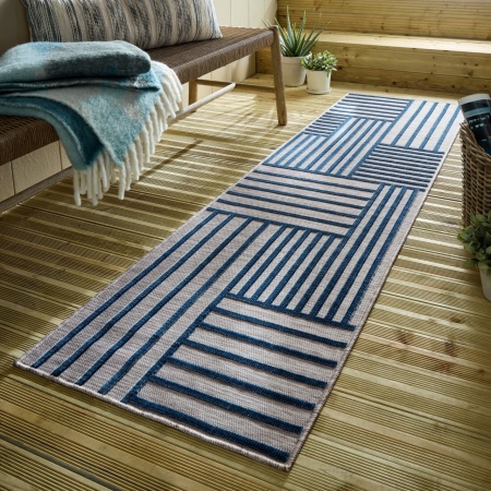 Килим за площ Vigo Blocks Blue 66X230 cm, Flair Rugs