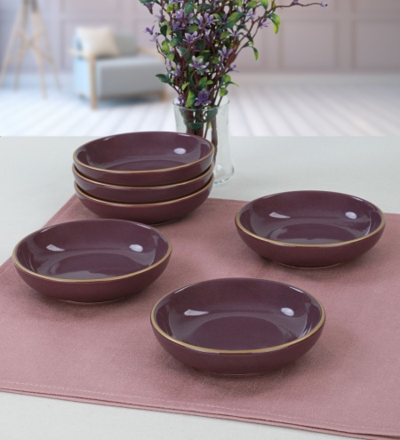 Комплект керамични купички за сос (6 броя) Mayd100 Purple 13x13x3,3 cm