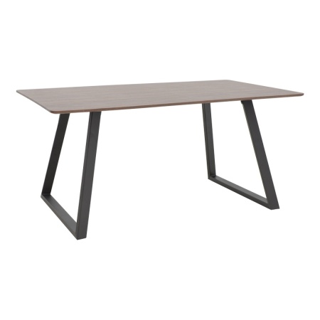Маса Winor от орехов MDF с черни метални крака 160x90x75 cm