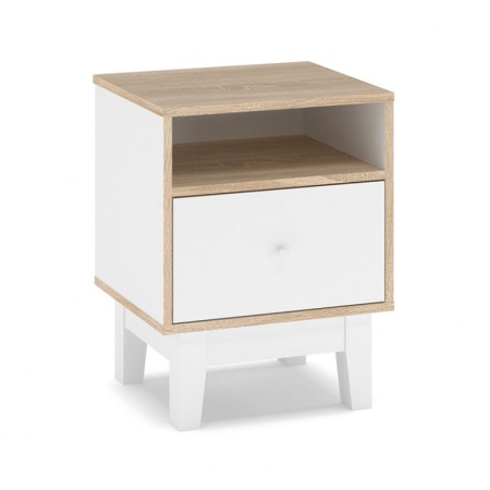 Нощно шкафче Awell Sonoma-Бяло 45x44x58 см
