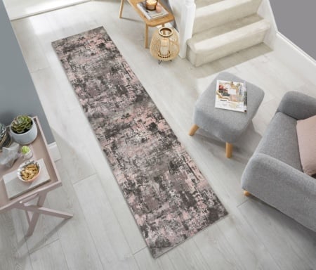 Пътека Wonderlust Сиво/Розово 80X300 см, Flair Rugs