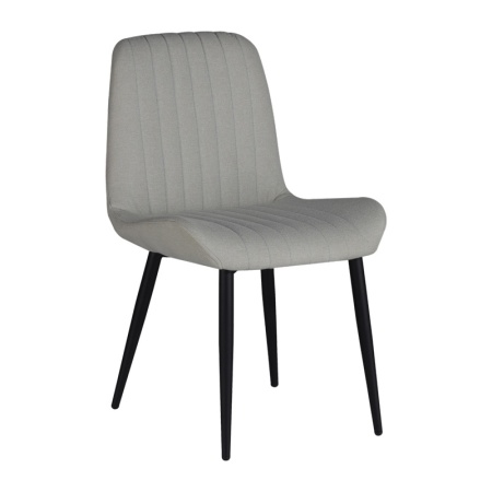 Стол Versa от тъкан в цвят екрю с черни метални крака 54x63.5x63.5x84 cm