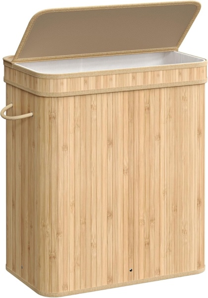 Cos de rufe Songmics, Bej, LCB063N01, 54.5 x 34.5 x 61 cm