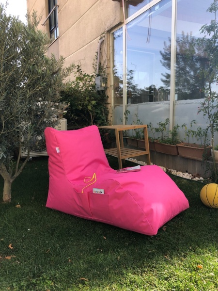 Градински пухен фотьойл beanbag Daybed Розов