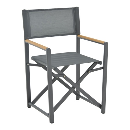 Градински режисьорски стол Mabu Сив 56x48x86 см