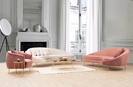 Диван за 3 места Есес Розов 255x120x85 см