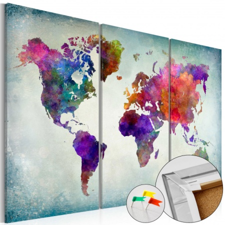 Картина от корк - Свят в цветове [Коркова карта] 60x40 см