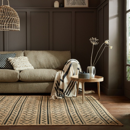 Килим Луис Натурален/Черен 80X150 см, Flair Rugs