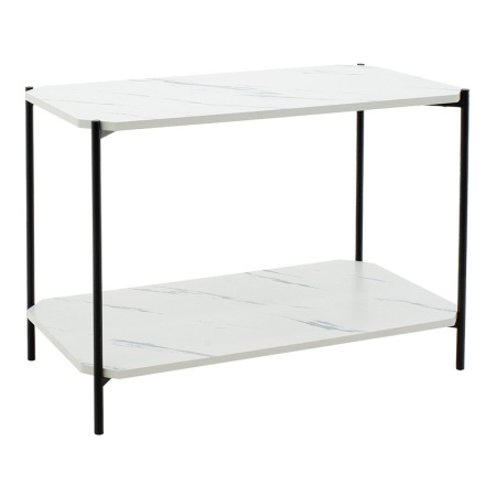 Масичка за кафе Mara MDF бял мраморен вид - черен 80x40x55см