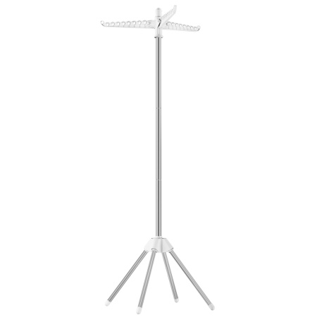 Мултифункционална закачалка с прибиращи се рамена Songmics сив 67x67x150 см
