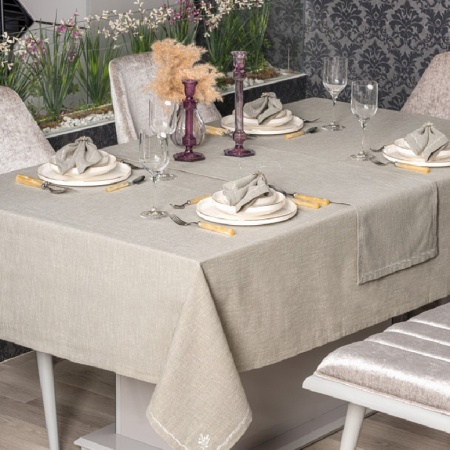Покривка за маса Linen Pera Toprak, 172x240 см