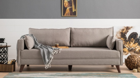 Разтегателен диван за 3 места Bella Sofa Bed Крем