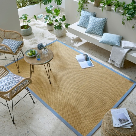 Сизалов килим за открито Sisal Look Outdoor Open Blue 160x230 cm, Flair Rugs
