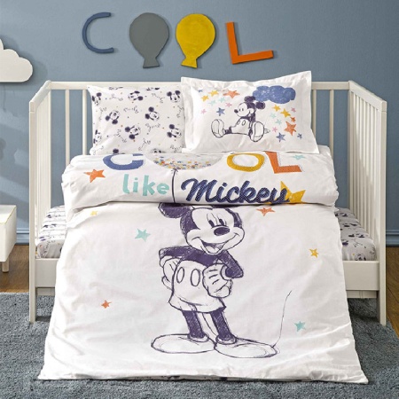 Спално бельо за бебешко креватче Mickey Mouse Cool (100% Памук)