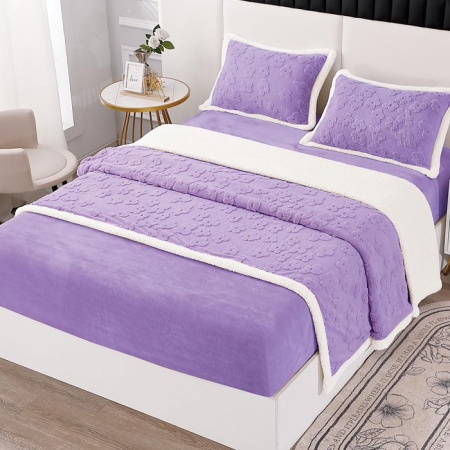Спално бельо с ластик 180x200 Comfy V7 Лила (Коколино)