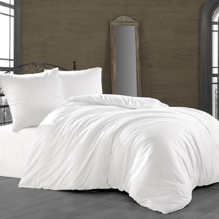 Спално бельо Majoli Uni White (Памучен сатен)