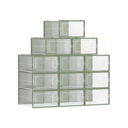 Шкаф за обувки от пластмаса Songmics прозрачен 33.3x23x14 см