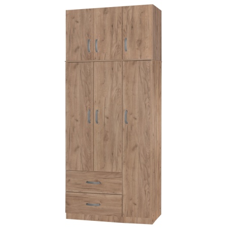 Шкаф с 3 врати Zelia цвят естествено дърво 90x42x240см