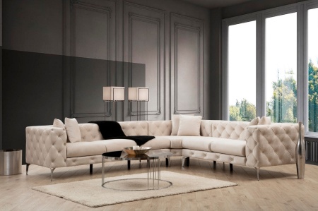 Ъглов диван ляв ъгъл Como Ecru 310x70x270 см